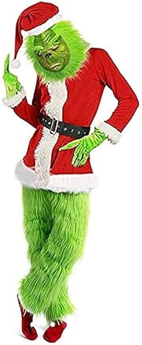 Natal Adulto Play Costume 7 Piece Natal Furry Pai Natal Terno Homens Mulheres Cosplay Fantasia Vesti