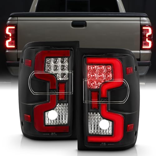 KEEKPO - For 2001-2011 Ford Ranger Upgrade Style Black LED Tube Tail Lights Brake Lamps Assembly Replacement Left+Right
