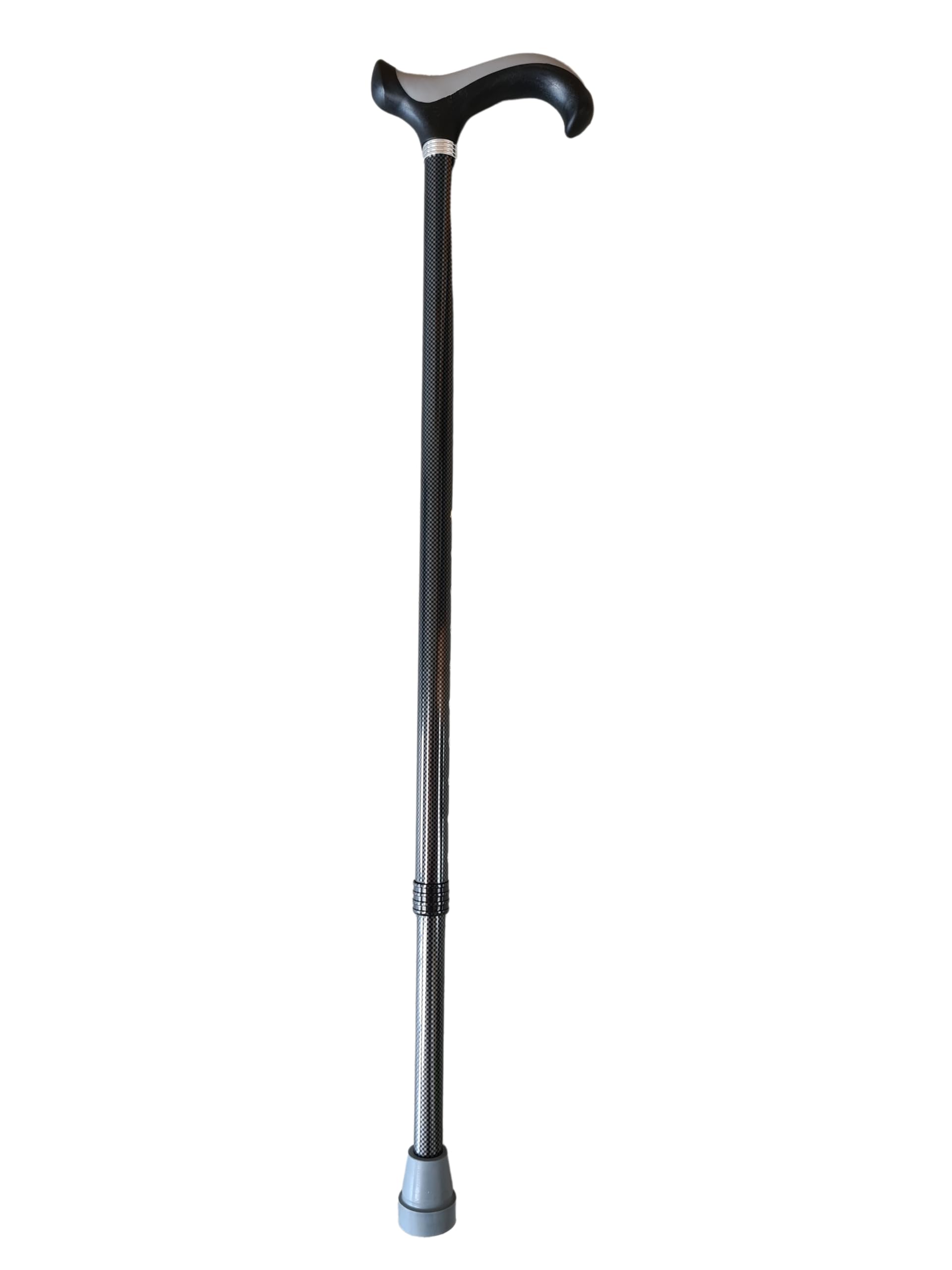 Stock-Fachmann® Bastone da passeggio in metallo leggero Karodesign, in alluminio, con cuscinetto ammortizzante in gomma, 10 posizioni, regolabile in altezza, da 76 cm a 98 cm, peso netto: 350 g,