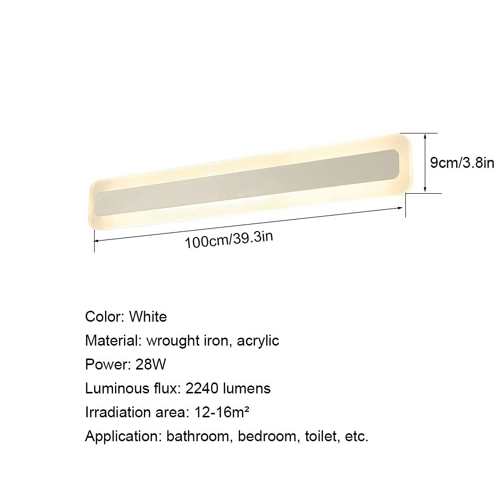 Lichtsse 24W Lampe Miroir Applique Salle De Bain - Lumière Chaude 3000K LED 1920LM 80CM IP44 Imperméable