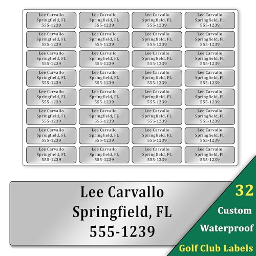 Golf Club Labels Personalized (32) - Waterproof Golf Club Stickers