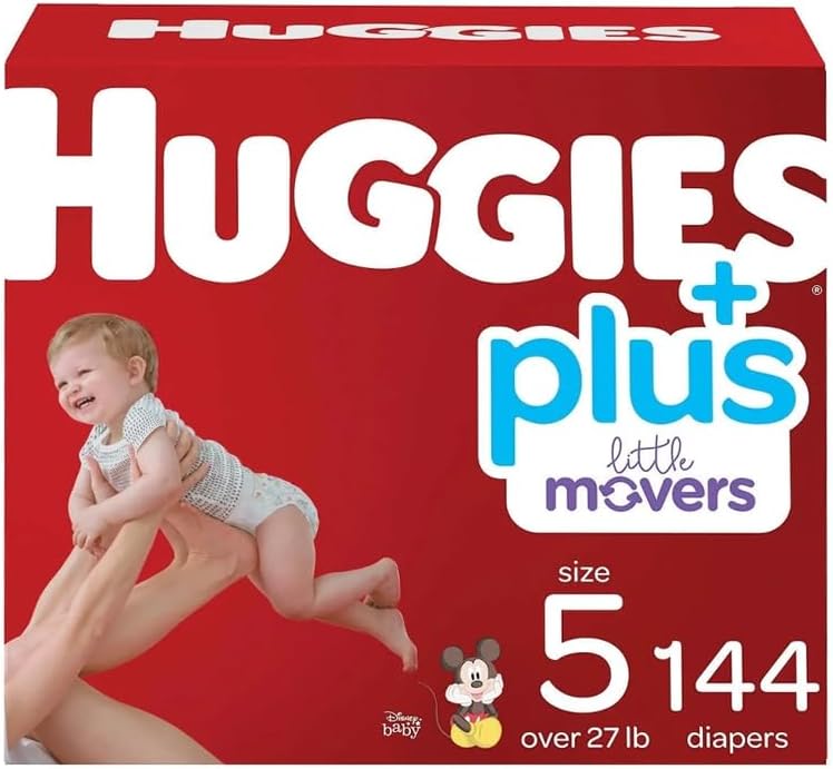 Plus Diapers, Size 5 (27+ Pounds), 144 Count