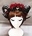 Produktbild Restyle Schaf Horn Rose Blume Stirnband Gothic Beauty Horror Hörner Halloween schwarzer Schleier Spitze Retro Haarschmuck Vintage Changlesu (Ohne Schleier)