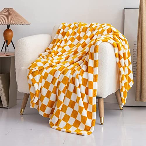 Couverture Damier, Plaid Polaire Damier Imprimée 3D Couvertures Douce Confortable pour Enfants Adultes Canapé Canapé-lit Couverture Polaire 130x150 cm