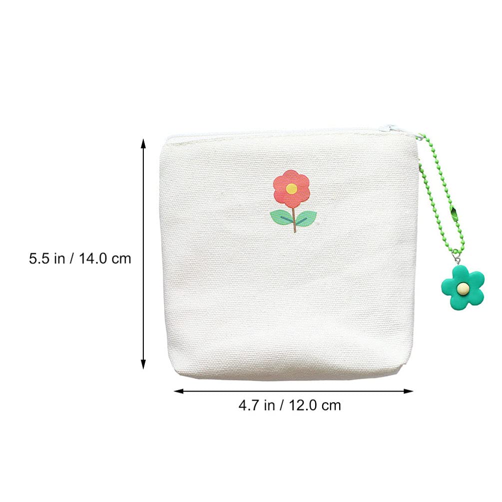 Healifty Travel Makeup Bags Napkin Flower Bag Zipper: 2pcs Versatile Cosmetic Storage Bags Practical Coin Bags Data Cable Holder Assorted Color for Travel Home Hotel Canvas Storage Bag
