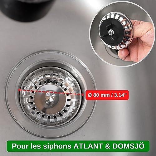 Panier à tamis pour évier avec joint caoutchouc compatible IKEA 2 sets - 3