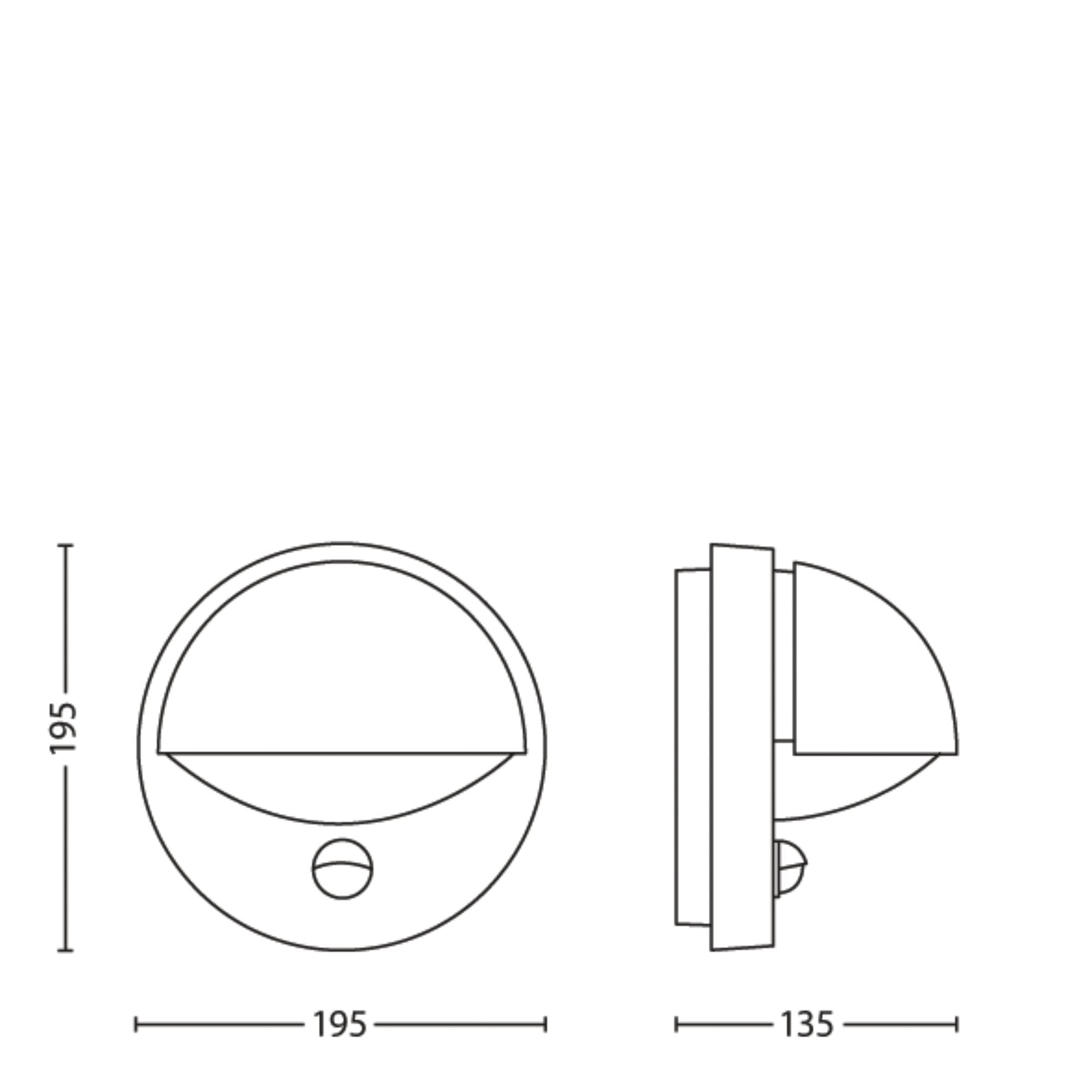 Philips myGarden Zewnętrzna lampa ścienna June 1x42W, kinkiet, czujnik ruchu, ochrona IP44