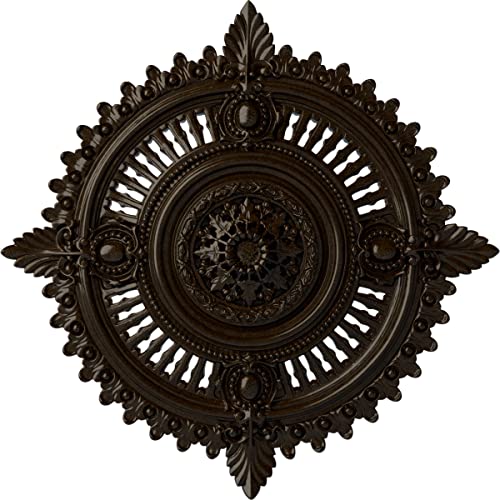 Image of 29 1 /8 inchOD x 1 1 /4 inchID x 4 inchP Haylynn Ceiling Medallion (Fits Canopies up to 1 1 /4 inch), Hand-Painted Bronze