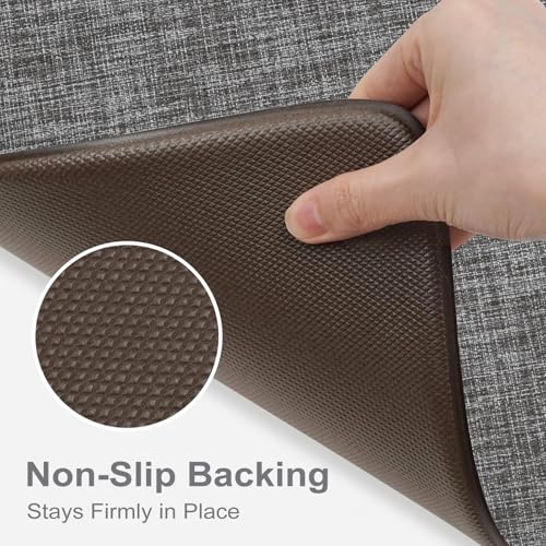 Collive Kitchen Mats for Floor 2PCS, Cushioned Anti Fatigue Mat Waterproof Kitchens Sink Rug Non Slip, Modern Comfort Standing Mat for Desk, Bar, Home Decor, 17"x47"+17"x29", Dark Grey - image 3