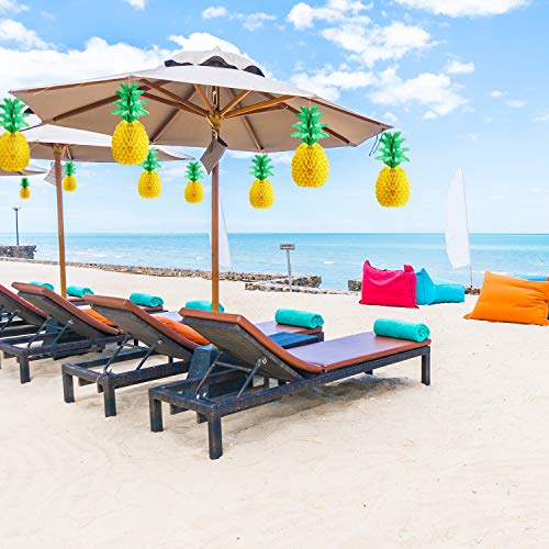 Blulu 10 Packs 14 Inch Pineapple Honeycomb Centerpieces Tissue Paper Pineapple Table Hanging Decoration For Hawaiian Luau Party Supplies Favors #TOP4