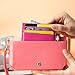 Slim Genuine Leather Credit Card Holder Front Pocket Wallet with RFID Blocking - Hot Pink