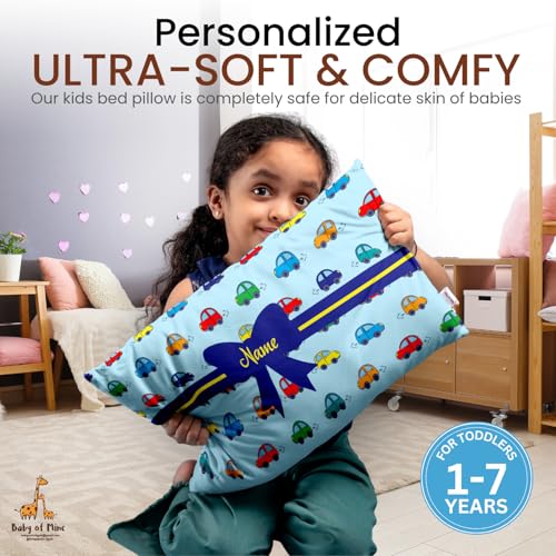 Image of Personalized Pillow for Kids a€ inch Custom Name, Super Soft Cotton Kids Cushion for Infants & Toddlers, 1 Month to 5 Year Olds, Adorable Prints