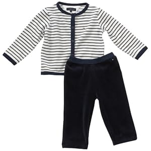 Tommy Hilfiger Unisex – Baby kledingset EZ57101701 / VELOUR BABY STRIPE 2 PIECE SET L/S