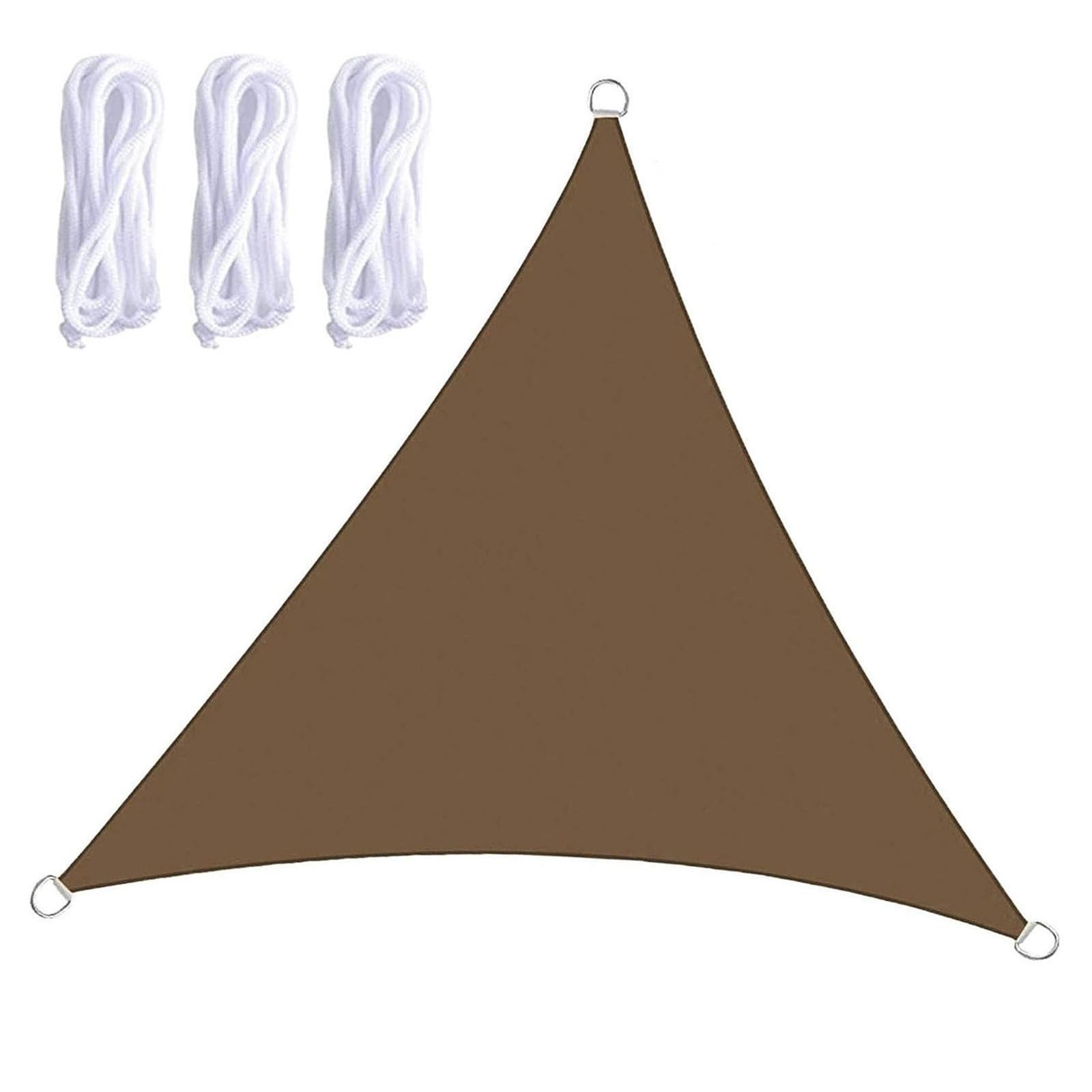 LJWDYS Triangle Sun Shade Sail, Waterproof Sunshade Sunscreen Awning Canopy with 3 Ropes(Brown,2x2x2m)