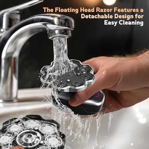 Electric Razor for Men,Head Shavers for Bald Men,9D Floating with Magnetic Razors,5-in-1 Head Shaver,Wet & Dry Electric Razor for Home & Travel — view 6