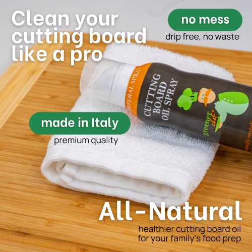 Image of Greener Chef Food Grade Cutting Board Oil Spray and Butcher Block Oil Conditioner - All Natural Walnut Oil for Wood and Bamboo Chopping Boards - No Mess and Low Waste Spray - Made in USA