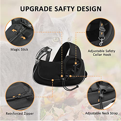 Image of Gloppie Dog Sling Carrier for Small Dogs - Hands Free Pet Carrier, Breathable Mesh Puppy Carrier Bag for Cats and Dogs Up to 10 lbs, Travel & Vet Visits, Grey, Medium