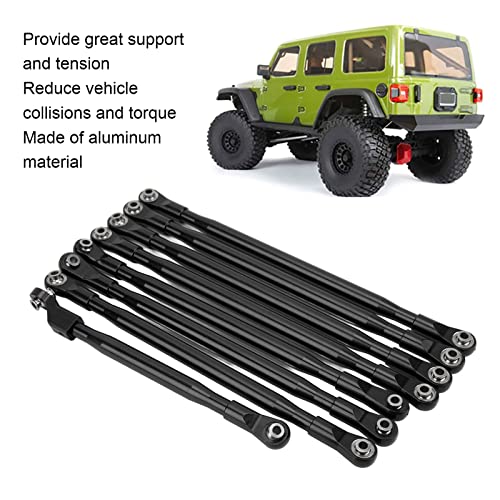 Rc Link Set, Rc Rod Link Linkage Set Pull Rod With Sway Bar Aluminum For Axial Scx6 Jlu 1/6 Rc Car Vehicle(Black) #TOP3