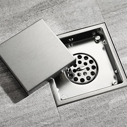 Bonde de lavabo invisible pour carrelage en acier inoxydable avec vanne