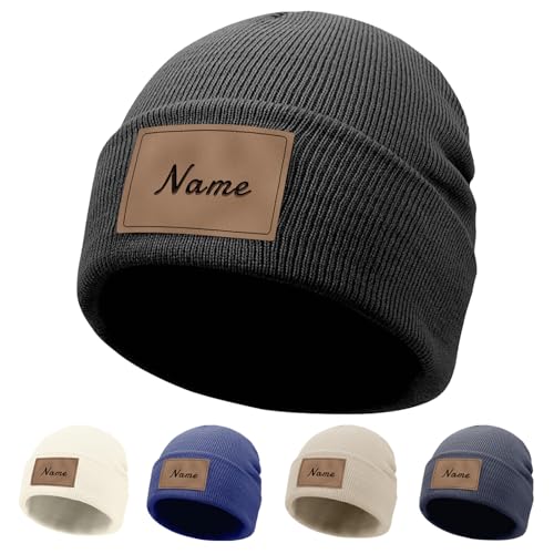 Custom Baby Beanie Hats, Personalized Toddler Kids Beanies Winter Hat with Name Beanies for Boys Girls Adults