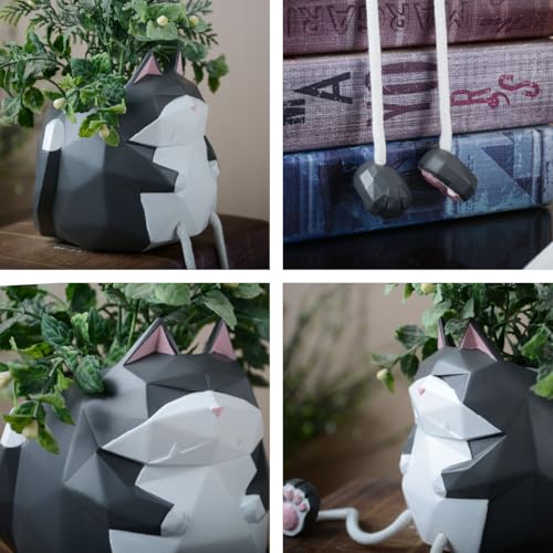 Maceta estatua de gato decorativa 4.9 pulgadas miniatura 3