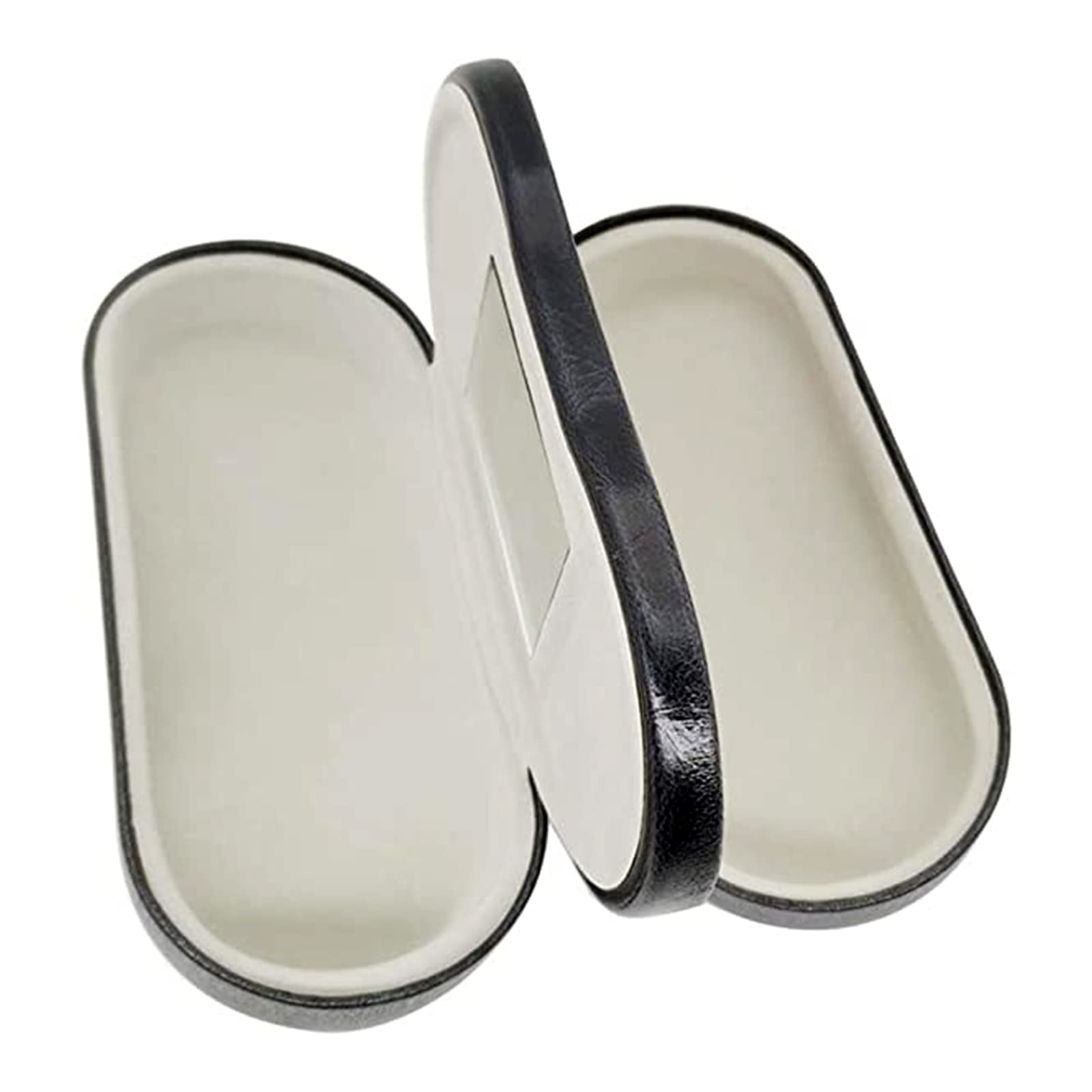 Custodia rigida per occhiali a doppio strato, per 2 paia di occhiali, portatile, può contenere 2 paia di occhiali, 2 in 1 a doppio strato, nero