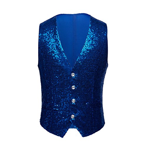 Pyjtrl Gilet à paillettes pour homme - Bleu - 46 régulier Cover
