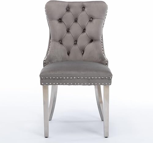 Miniatura 94 de Juego de 2 sillas de comedor vintage de terciopelo con respaldo alto, sillas Parson vintage para sala de estar, comedor (blanco PU + negro) Pu