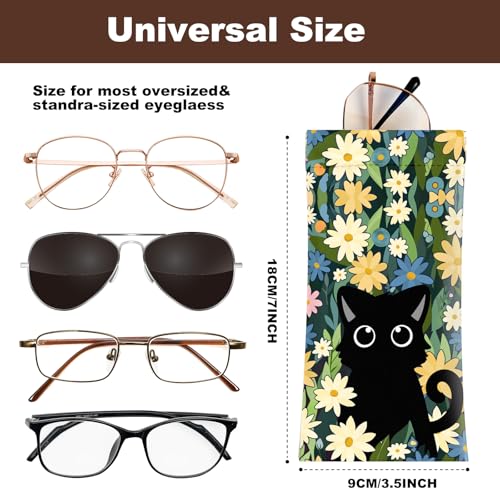 Image of Anikathy 2Pcs Sunglass Eyeglass Glasses Case Soft PU Leather with Cleaning Cloth Portable Glasses Pouch Bag for Men Women