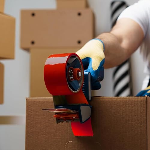 Miniatura 10 de PSBM Cinta de embalaje naranja, 2 pulgadas x 110 yardas, paquete de 36, cinta de embalaje de color resistente para rellenar dispensadores, mudanza,