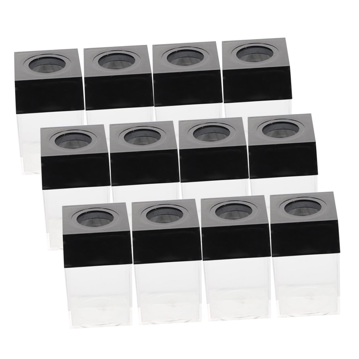 12 Piezas Caja de Clips Magnéticos Cuadrada de Plástico Organizador de Clips de Papel para Escritorio de Oficina Soporte Magnético de Carpeta