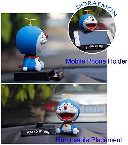 Image of AUGEN Super Hero Doremon Action Figure Limited Edition Bobblehead with Mobile Holder for Car Dashboard, Office Desk & Study Table (Pack of 1)(Plastic)