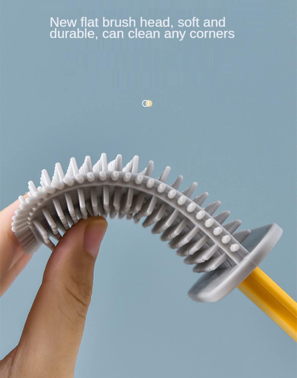 HOMEASY Scopino WC Silicone Con Supporto In Acciaio Inox, Spazzolino WC - Foto 3