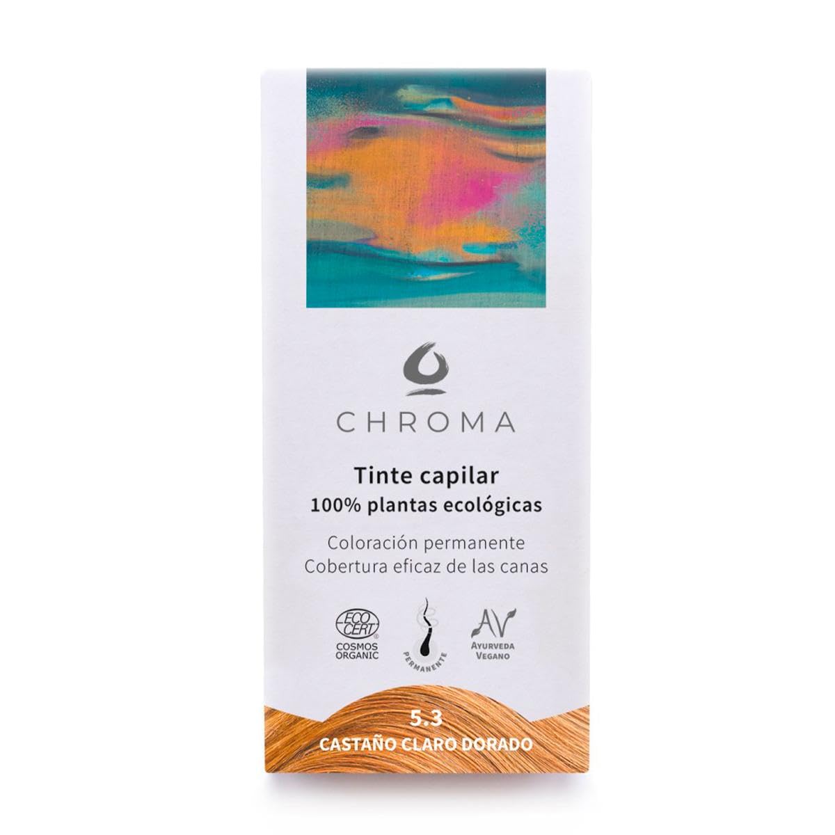 BIO Castaño Claro Dorado 5.3 – 100g – Tinte Natural en Polvo sin Amoníaco – Cobertura de Canas – Reflejos Cálidos – Vegano y Botánico – Cabello Brillante y Saludable