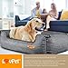 Lovpet® Hundebett Hundekissen Hundekorb Chiller, Inkl. Napf + 3X Kauknochen, Hundesofa Kissen für Kleine, Mittelgroße & Große Hunde, Bezug abnehmbar und waschbar, L 90 x 75 x 25 cm Grau