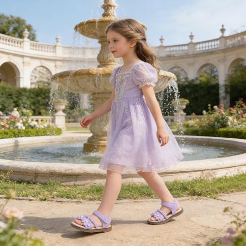 Image of Toddler Girls Sandals Little Girl Summer Flat Sandal Baby Open Toe Outdoor Beach Holiday Dress Shoes