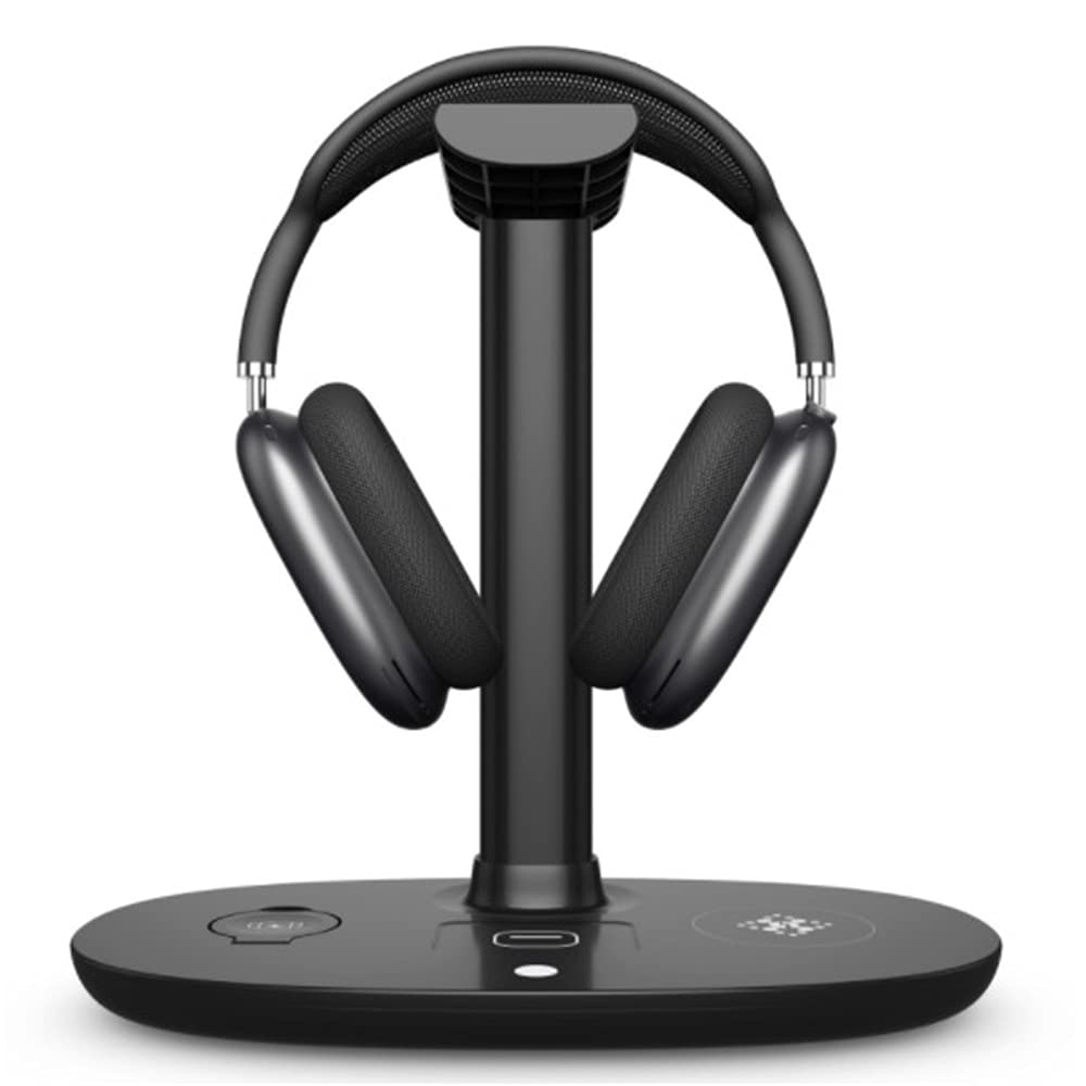 Vklopdsh pour /12 Pro Chargeur 4 en 1 Support de Casque à de Charge pour Watch/ (Noir)