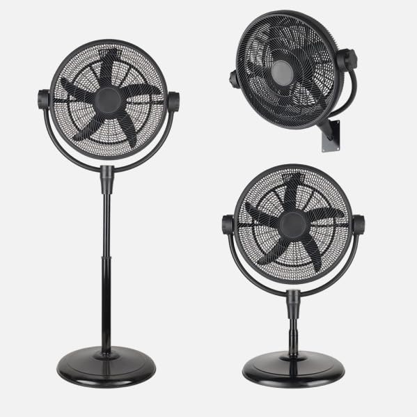 ABRILA Ventilador Pie 3x1 Aifos Negro 3vel 90w, wentylator