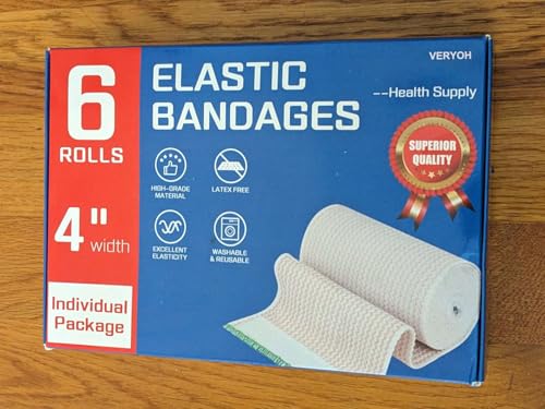 Elastic Bandage Wrap 4 Inch, Compression Wrap Bandage for Legs, Lymphedema Wraps for Legs, Ankle, Knee, Tummy, Body-6 Pack miniatura 5