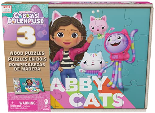 Miniatura 2 de Spin Master Games La Casa de Muñecas de Gabby - Pack 3 Rompecabezas de Madera (12 y 16 Piezas) de Gabby's Dollhouse con Caja para Guardarlos - Puzzle 3 Años - Juguetes Niña 3 Años +