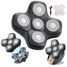 5D Floating Replacement Shaver Heads for Bald Men Universal Sharp Blades Head shavers for Rotary Electric Shavers 5D Black
