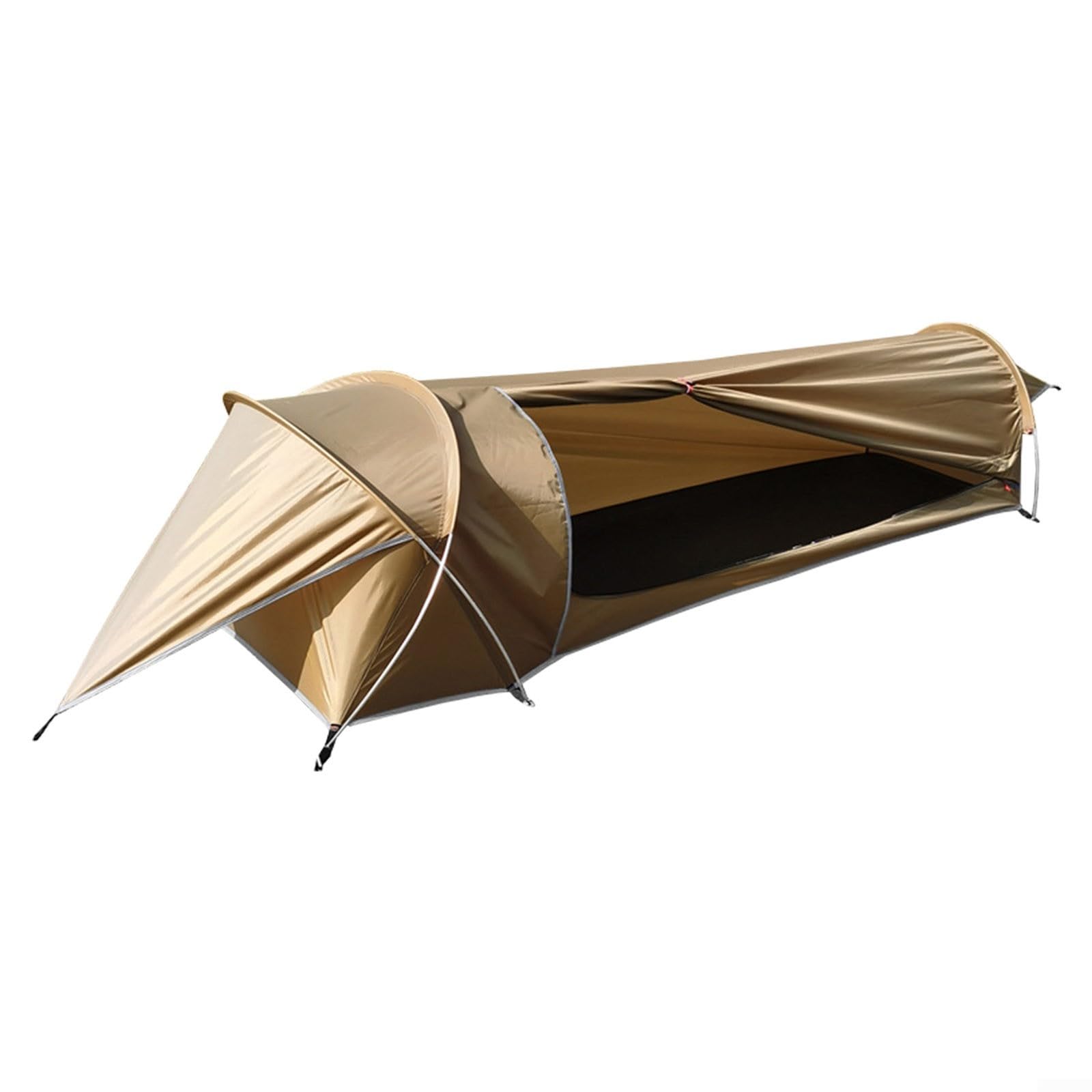 Tenda da campeggio per una sola persona per zaino in spalla ed escursionismo, riparo impermeabile con pali in alluminio, ventilazione a rete, sacco da bivvy compatto da viaggio