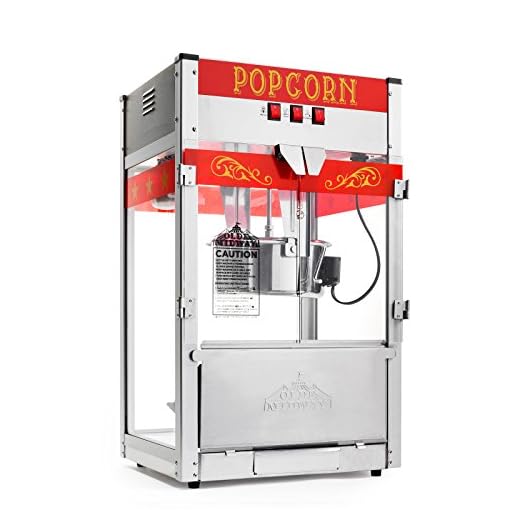 Olde Midway Commercial Popcorn Machine Maker Popper with Large 12-Ounce Kettle - Red