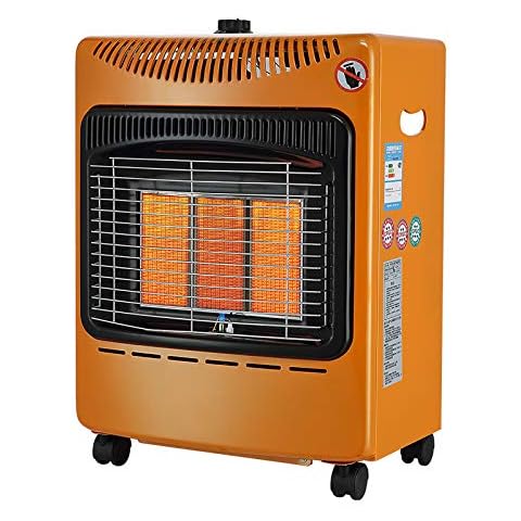 SS-1 Indoor Gas Heater Butane Gas Heater Portable Winter Heater, Comes with Regulator And Hose, 3 Heat Settings, Anti Tilt (4.2Kw) Cover