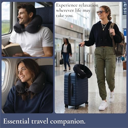 Image of Brookstone Free Form Travel Pillow Lightweight Flexible Memory Foam Pillow