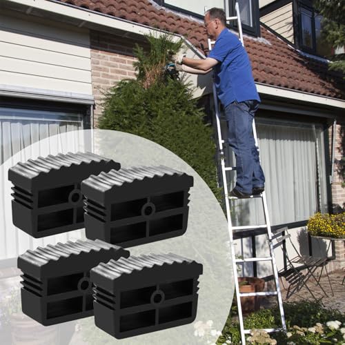 4 Stück Leiterfüße Set, Ersatzfüße Leiterkappen Schutzkappen Leiterfußabdeckung PVC Leiter Schutzpolster Stabilisator, Leiter Schutzpolster Eersatzteile für Leiter Teleskopleitern Fischgrätleitern