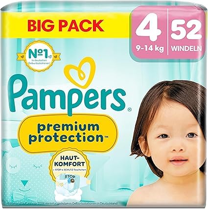 Pampers Premium Protection Talla 2, 74 pañales, 4 kg-8 kg
