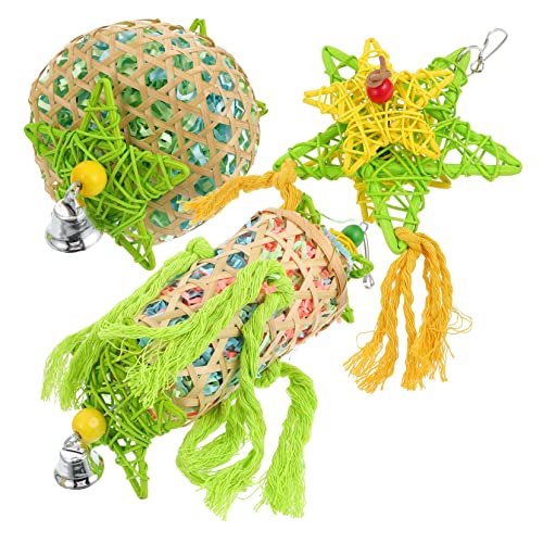 DECOMELODY 3Pcs Parrot Chew for Teeth Grinding for Budgies Cockatiels Lovebirds and Other Birds Promotes Care and Emotional Health with Easy Hanging