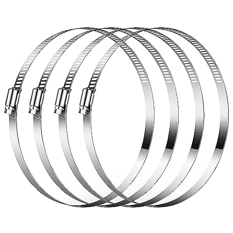 VIVOSUN Stainless Steel Air Ducting Clamps, 6/8/12 Inch Adjustable Hose Clamps with Worm Drive for… — $16.14 (42% off)