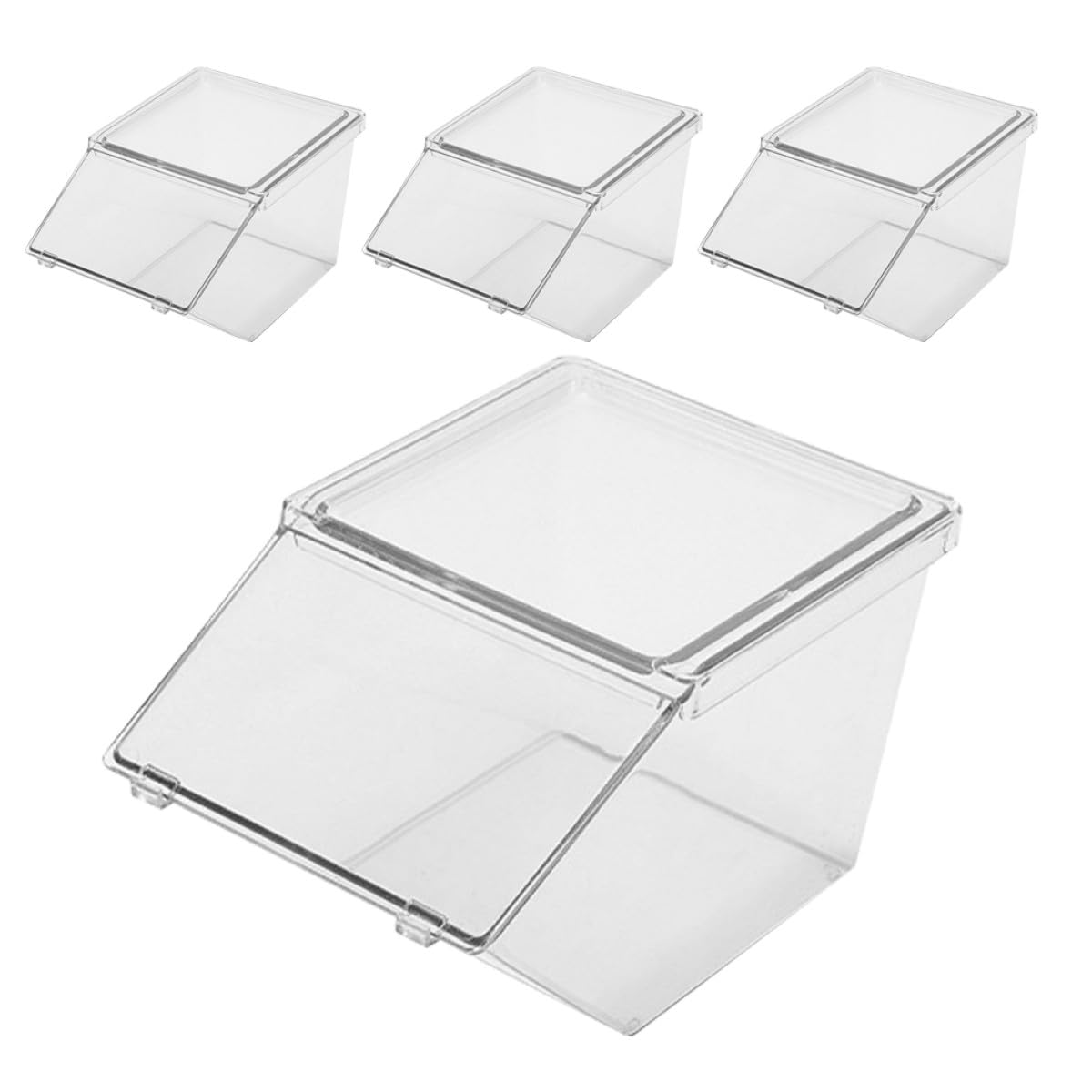 Porta Bolsitas de Té 4 Piezas de Acrílico para Mostrador | Diseño Simple y Generoso, Gran Apertura, Organización de Sobremesa, Acabado Atractivo